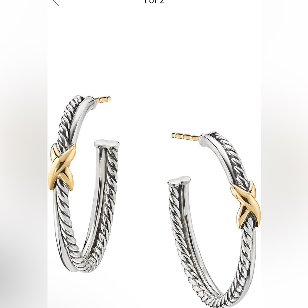 David Yurman Petite x medium hoop earrings